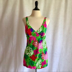 Vtg 60s Medium Mad Men Bathing Swim Suit Tank Top
